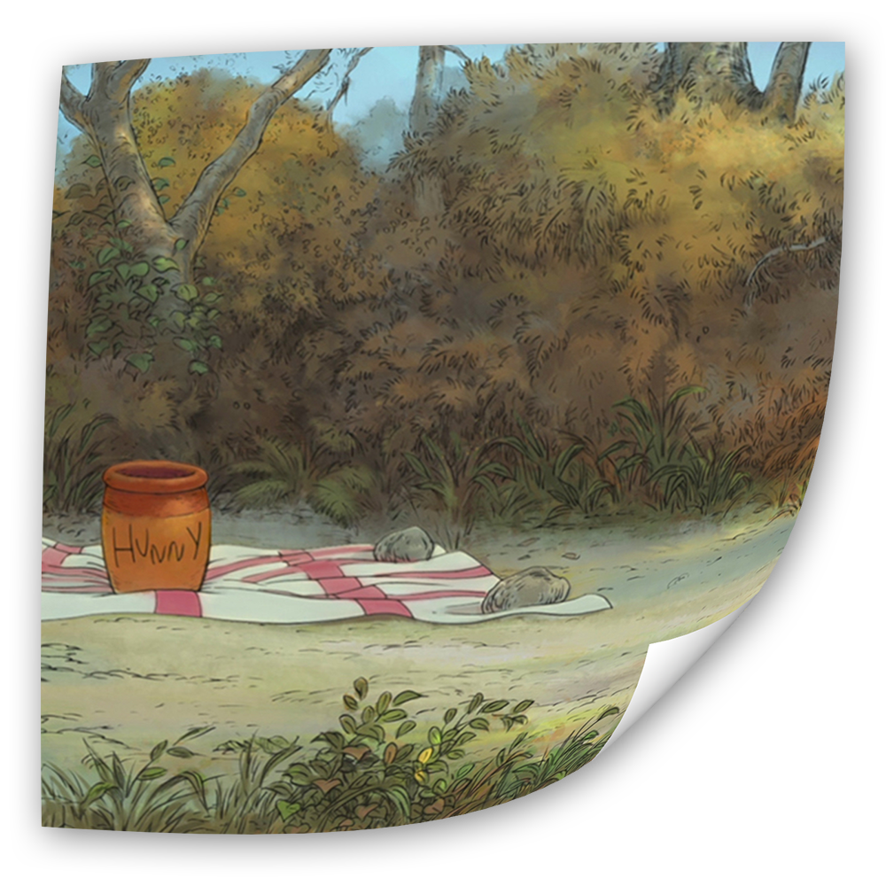 Fotoeinleger Winnie Pooh - Motiv: Picknick (25x25 cm)