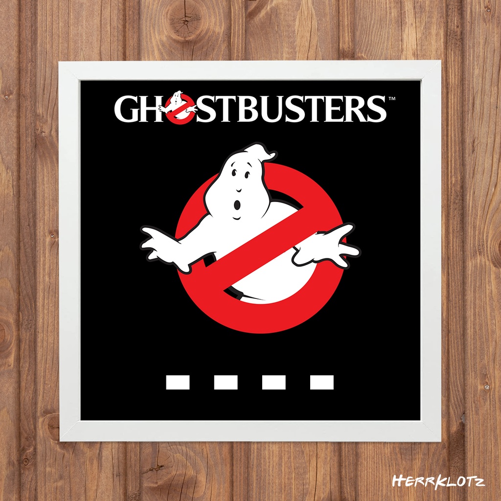 Displayrahmen für LEGO® Ghostbusters Minifiguren - Motiv: Logo Classic