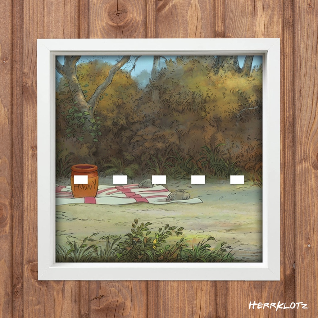 Displayrahmen für LEGO® Winnie Pooh Minifiguren - Motiv: Picknick